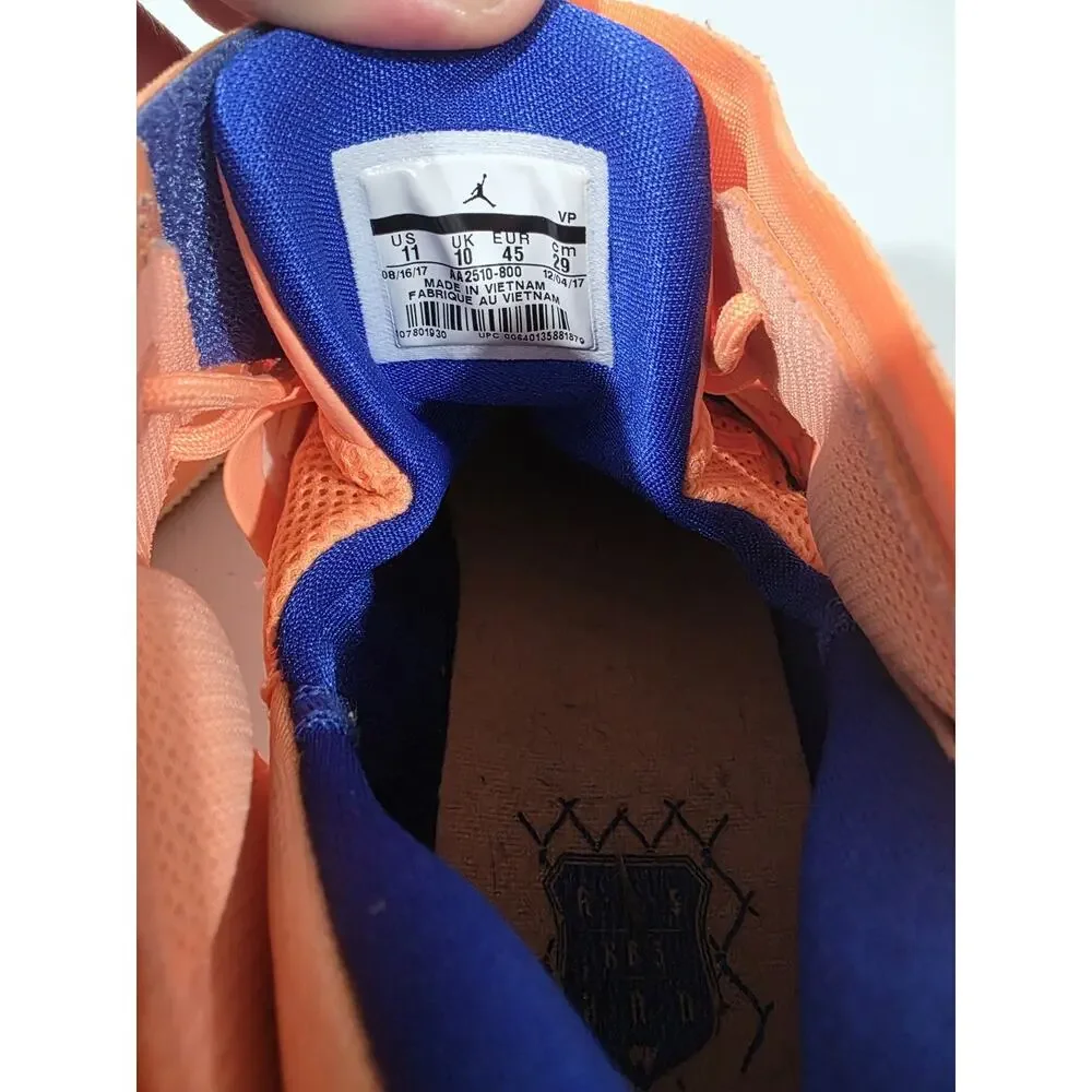 Jordan Why Not Zer0.1 Cotton Shot Sneakers Orange Pulse AA2510-800 Mens Size 11